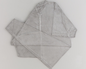 A metal tshirt, folded and flattened