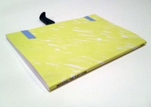 A photograph of the book's yellow exterior, laying flat with the title visible on the spine